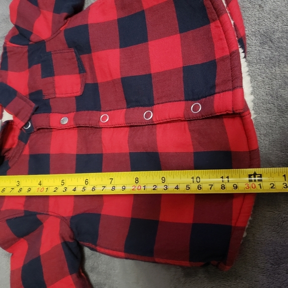 Petit Bateau Red/Black Long Sleeve Checkered Lined Shirt - Picture 9 of 11